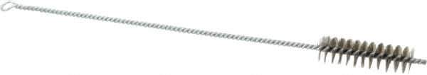 Schaefer Brush - 3" Long x 7/8" Diam Stainless Steel Long Handle Wire Tube Brush - Single Spiral, 15" OAL, 0.007" Wire Diam, 3/8" Shank Diam - Industrial Tool & Supply