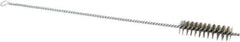 Schaefer Brush - 3" Long x 7/8" Diam Stainless Steel Long Handle Wire Tube Brush - Single Spiral, 15" OAL, 0.007" Wire Diam, 3/8" Shank Diam - Industrial Tool & Supply