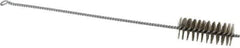Schaefer Brush - 3" Long x 1-1/4" Diam Stainless Steel Long Handle Wire Tube Brush - Single Spiral, 15" OAL, 0.007" Wire Diam, 3/8" Shank Diam - Industrial Tool & Supply