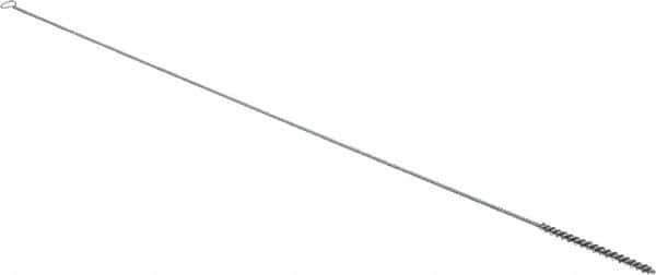 Schaefer Brush - 3" Long x 1/4" Diam Stainless Steel Long Handle Wire Tube Brush - Single Spiral, 27" OAL, 0.005" Wire Diam, 0.13" Shank Diam - Industrial Tool & Supply