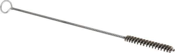 Schaefer Brush - 3" Long x 3/8" Diam Stainless Steel Long Handle Wire Tube Brush - Single Spiral, 27" OAL, 0.005" Wire Diam, 0.145" Shank Diam - Industrial Tool & Supply