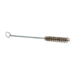 Schaefer Brush - 3" Long x 1/2" Diam Stainless Steel Long Handle Wire Tube Brush - Single Spiral, 27" OAL, 0.006" Wire Diam, 0.17" Shank Diam - Industrial Tool & Supply
