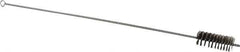 Schaefer Brush - 3" Long x 1-1/4" Diam Stainless Steel Long Handle Wire Tube Brush - Single Spiral, 27" OAL, 0.007" Wire Diam, 3/8" Shank Diam - Industrial Tool & Supply