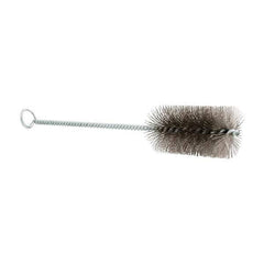 Schaefer Brush - 3" Long x 1-1/2" Diam Stainless Steel Long Handle Wire Tube Brush - Single Spiral, 27" OAL, 0.009" Wire Diam, 3/8" Shank Diam - Industrial Tool & Supply