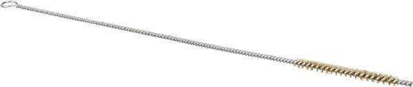 Schaefer Brush - 3" Long x 1/4" Diam Brass Long Handle Wire Tube Brush - Single Spiral, 27" OAL, 0.005" Wire Diam, 0.13" Shank Diam - Industrial Tool & Supply