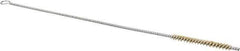 Schaefer Brush - 3" Long x 1/4" Diam Brass Long Handle Wire Tube Brush - Single Spiral, 27" OAL, 0.005" Wire Diam, 0.13" Shank Diam - Industrial Tool & Supply