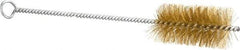 Schaefer Brush - 3" Long x 1-1/2" Diam Brass Long Handle Wire Tube Brush - Single Spiral, 27" OAL, 0.008" Wire Diam, 3/8" Shank Diam - Industrial Tool & Supply
