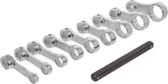 Proto - 9 Piece 3/8" Drive Torque Adapter Set - 3/8 to 7/8", with Clip Rail - Industrial Tool & Supply