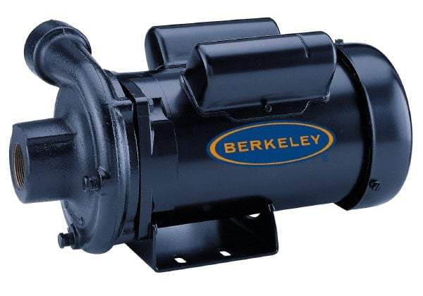 Berkeley - TEFC Motor, 208-230/460 Volt, 3 Phase, 2 HP, Cast Iron Straight Pump - 1-1/2 Inch Inlet, 1-1/4 Inch Outlet, 131 Max Head psi, Noryl Impeller - Industrial Tool & Supply