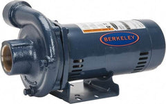 Berkeley - TEFC Motor, 208-230/460 Volt, 3 Phase, 2-1/2 HP, Cast Iron Straight Pump - 2 Inch Inlet, 1-1/2 Inch Outlet, 142 Max Head psi, Brass Impeller - Industrial Tool & Supply