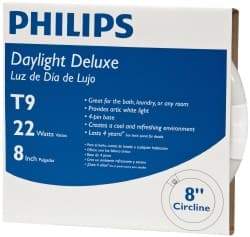 Philips - 22 Watt Fluorescent Tubular 4 Pin Lamp - 6,500°K Color Temp, 910 Lumens, T9, 12,000 hr Avg Life - Industrial Tool & Supply