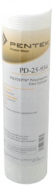 Pentair - 2-1/2" OD, 25µ, Polypropylene Thermal Bonded Cartridge Filter - 9.88" Long, Reduces Sediments - Industrial Tool & Supply