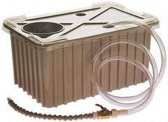 Little Giant Pumps - 5 Gallon Tank Capacity, 1/4" Nozzle Diam, 6' Coolant Line, Polyethylene Tank, Flexible Nozzle, Flood Coolant System - 16-9/16" Tank Length x 10-15/16" Tank Width x 8" Tank Height, Pump not Included - Industrial Tool & Supply