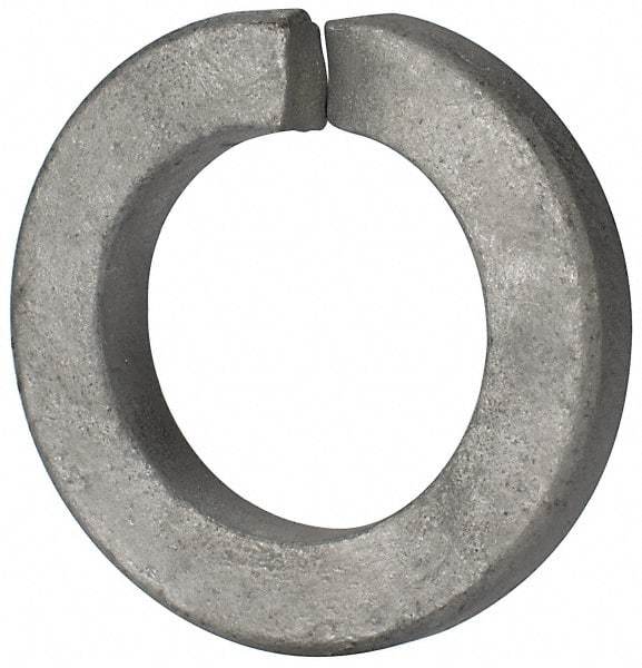 Value Collection - 1", 1.023" ID, 1/4" Thick Split Lock Washer - Grade 2 Spring Steel, Hot Dipped Galvanized Finish, 1.023" Min ID, 1.044" Max ID, 1.667" Max OD - Industrial Tool & Supply