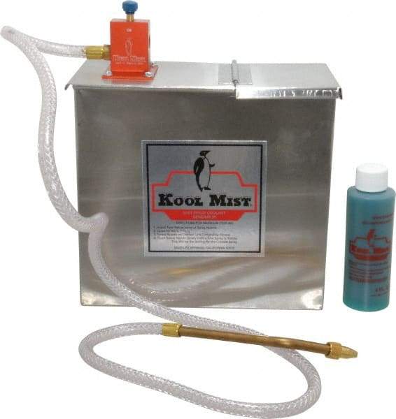 Kool Mist - 1 Outlet, 1 Gal Tank Capacity, Stainless Steel Tank Mist Coolant System - 4' Coolant Line Length, 6" Hose Length, 5/16" Nozzle Diam - Industrial Tool & Supply
