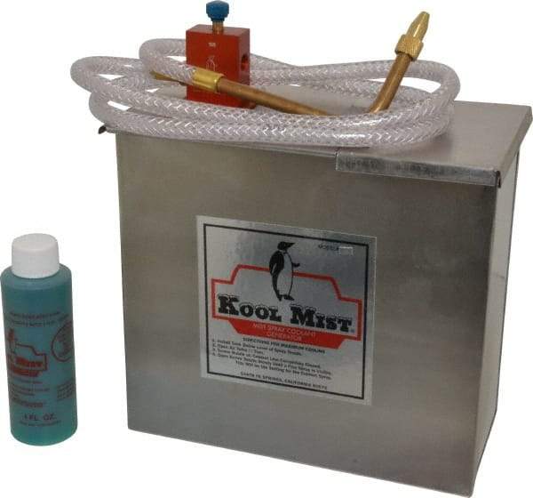 Kool Mist - 1 Outlet, 1 Gal Tank Capacity, Stainless Steel Tank Mist Coolant System - 4' Coolant Line Length, 6" Hose Length, 5/16" Nozzle Diam - Industrial Tool & Supply
