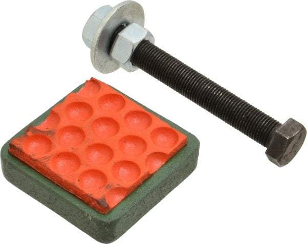Made in USA - 1/2-13 Bolt Thread, 2" Wide Stud Mount Leveling Pad & Mount - 500 Max Lb Capacity - Industrial Tool & Supply