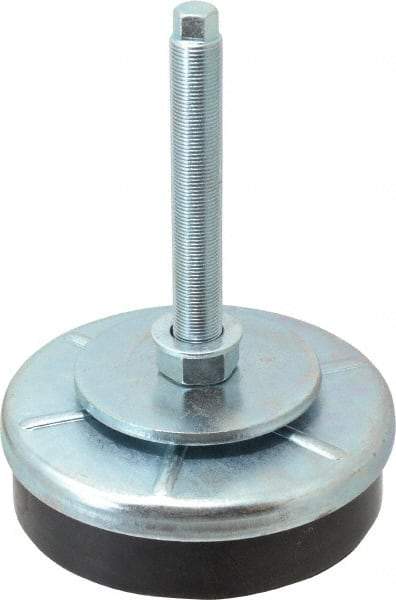 Royal Products - M20 x 1.50 Bolt Thread, Stud Mount Leveling Pad & Mount - 11,000 Max Lb Capacity, 7-3/4" Base Diam - Industrial Tool & Supply
