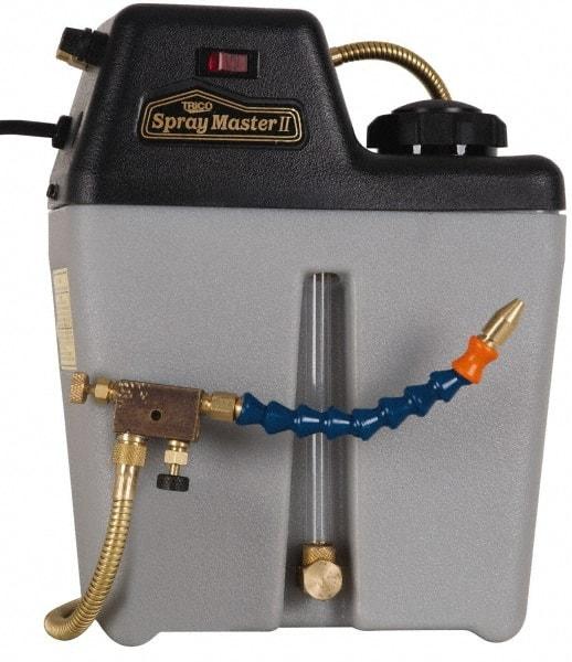 Trico - 1 Outlet, 1 Gallon Tank Capacity, High Density Polyethylene Tank Mist Coolant System - 10" Tank/Unit Length x 5-1/4" Tank/Unit Width x 12-1/4" Tank/Unit Height, 50 to 100 psi, 5' Coolant Line Length, 7" Hose Length - Industrial Tool & Supply