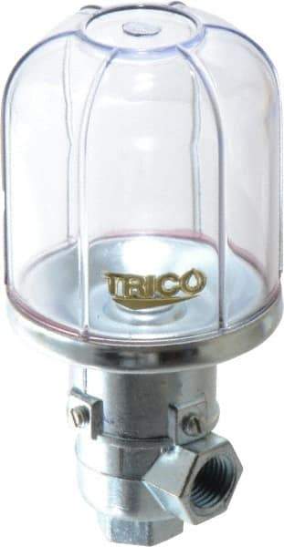 Trico - 1 Outlet, Plastic Bowl, 4 Ounce Constant-Level Oil Reservoir - 1/4 NPT Outlet, 2-5/16" Diam x 5-1/16" High - Industrial Tool & Supply