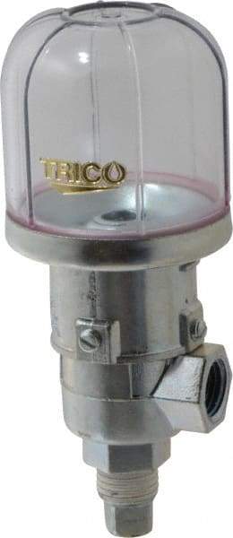 Trico - 1 Outlet, Plastic Bowl, 2 Ounce Constant-Level Oil Reservoir - 1/4 NPT Outlet, 1-15/16" Diam x 4-3/8" High - Industrial Tool & Supply
