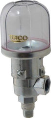 Trico - 1 Outlet, Plastic Bowl, 2 Ounce Constant-Level Oil Reservoir - 1/4 NPT Outlet, 1-15/16" Diam x 4-3/8" High - Industrial Tool & Supply