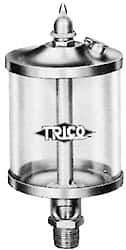 Trico - 1 Outlet, Glass Bowl, 1 Ounce Manual-Adjustable Oil Reservoir - 1/8 NPT Outlet, 1-5/8" Diam x 5-11/16" High - Industrial Tool & Supply