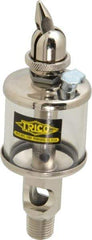 Trico - 1 Outlet, Glass Bowl, 1 Ounce Manual-Adjustable Oil Reservoir - 1/4 NPT Outlet, 1-5/8" Diam x 5-11/16" High - Industrial Tool & Supply