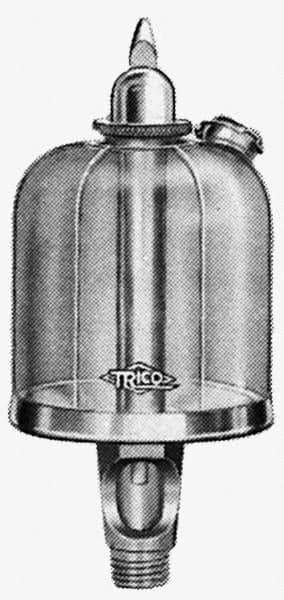 Trico - 1 Outlet, Acrylic Bowl, 8 Ounce Manual-Adjustable Oil Reservoir - 3/8 NPT Outlet, 2-5/8" Diam x 6-3/8" High - Industrial Tool & Supply