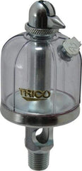 Trico - 1 Outlet, Acrylic Bowl, 2 Ounce Manual-Adjustable Oil Reservoir - 1/4 NPT Outlet, 1-15/16" Diam x 4-1/2" High - Industrial Tool & Supply
