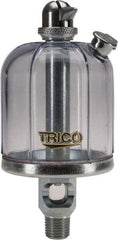 Trico - 1 Outlet, Acrylic Bowl, 4 Ounce Manual-Adjustable Oil Reservoir - 1/4 NPT Outlet, 2-5/16" Diam x 5-5/16" High - Industrial Tool & Supply
