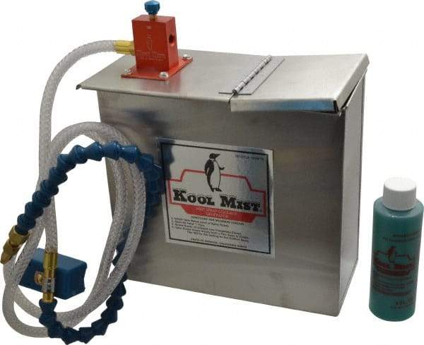 Kool Mist - 1 Outlet, 1 Gal Tank Capacity, Stainless Steel Tank Mist Coolant System - 4' Coolant Line Length, 18" Hose Length, 5/16" Nozzle Diam - Industrial Tool & Supply