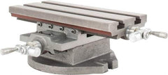 Phase II - 5-1/2" Table Width x 12 Table Length, 5" Cross Travel x 8" Longitudinal Travel, Slide Machining Table - 4-1/2" Overall Height, 9" Base Length x 8" Base Width - Industrial Tool & Supply