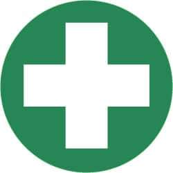 NMC - Hard Hat Label - White on Green, 2" Thick, For Accident Prevention - Industrial Tool & Supply