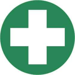 NMC - Hard Hat Label - White on Green, 2" Thick, For Accident Prevention - Industrial Tool & Supply