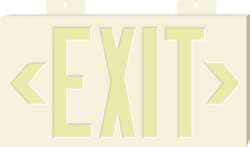NMC - Exit, Plastic Exit Sign - 15-1/4" Wide x 8-1/4" High, Glow-in-the-Dark - Industrial Tool & Supply