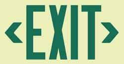 NMC - Exit, Plastic Exit Sign - 13" Wide x 7-1/2" High, Glow-in-the-Dark - Industrial Tool & Supply