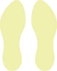 NMC - Foot Prints (Graphic), Pressure Sensitive Vinyl Exit Sign - 6" Wide x 10" High, Glow-in-the-Dark - Industrial Tool & Supply