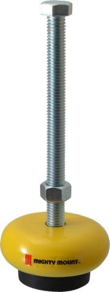 Gibraltar - 500 Lb Capacity, 1/2-13 Thread, Zinc Stud, Machine Socket Mount Leveling Mount - 6" Stud Length, 3" Base Diam, Elastomer Pad - Industrial Tool & Supply