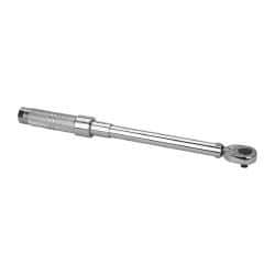 Proto - 3/8" Drive Micrometer Type Ratchet Head Torque Wrench - 16 Ft/Lb to 80 Ft/Lb Torque, 15-1/2" OAL, Ratchet Head - Industrial Tool & Supply