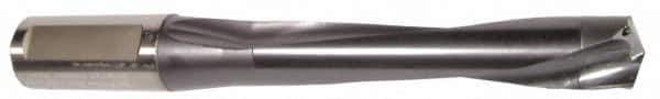 Sumitomo - 9/16" 140° Solid Carbide Jobber Drill - TiAlN Finish, Right Hand Cut, Spiral Flute, Round with Flats Shank, 5-11/16" OAL, V-Point Point - Industrial Tool & Supply