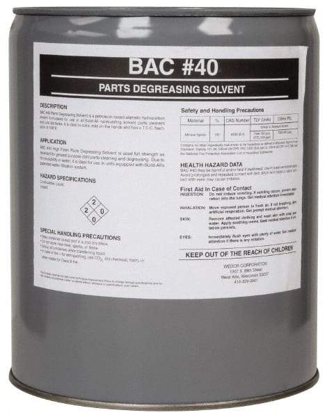 Made in USA - 5 Gal Pail Parts Washer Fluid - Solvent-Based - Industrial Tool & Supply