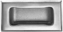 Made in USA - 4" Overall Width x 2" Overall Height, 0.63" Recess Depth, Satin Recessed Pull - Stainless Steel, 1.4" Recess Height, 3.19" Recess Width, 3.62" Center to Center - Industrial Tool & Supply