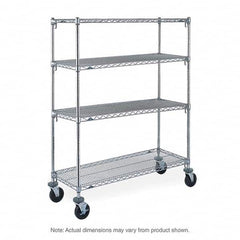 Metro - 900 Lb Capacity 4 Shelf Mobile Wire Shelving Unit - Add-On Unit - Industrial Tool & Supply