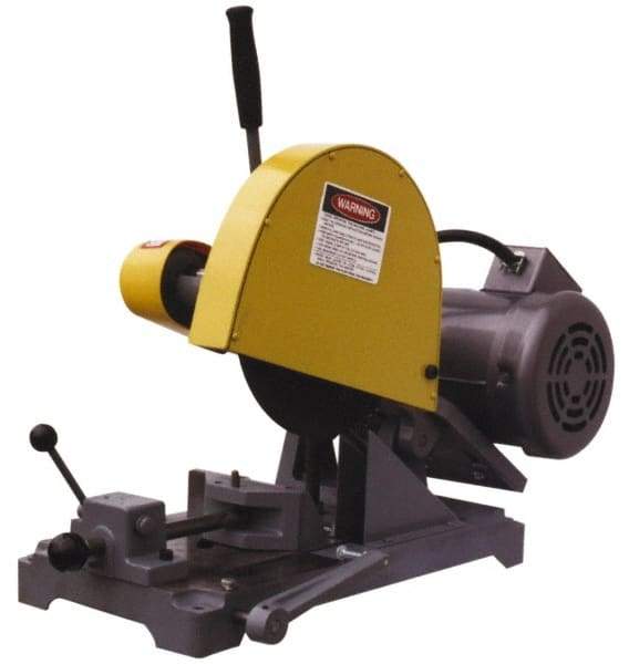 Kalamazoo - 10" Blade Diam, 5/8" Arbor Hole, Straight Chop & Cutoff Saw - 1 Phase, 3,450 RPM, 3 hp, 110/220 Volts, 1-1/2" in Solids at 90°, 2-1/2" in Pipe at 90° - Industrial Tool & Supply