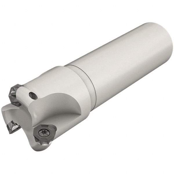 Iscar - 1-1/2" Cut Diam, 0.24" Max Depth of Cut, 1-1/4" Shank Diam, 8" OAL, Indexable Square Shoulder End Mill - Cylindrical Shank, Series ChamMill - Industrial Tool & Supply