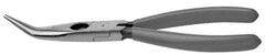 Knipex - 8" OAL, Side Cutting Pliers - Standard Jaw, Snipe Nose with Cut, Curved Head - Industrial Tool & Supply