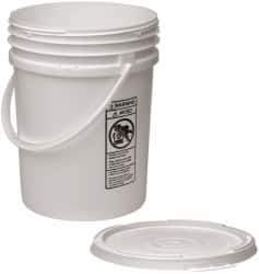 Made in USA - 5.5 Gallon Closure Capacity, Screw On Closure, White Drum Pail - Polyethylene, UN 12H2/Y24/S - Industrial Tool & Supply