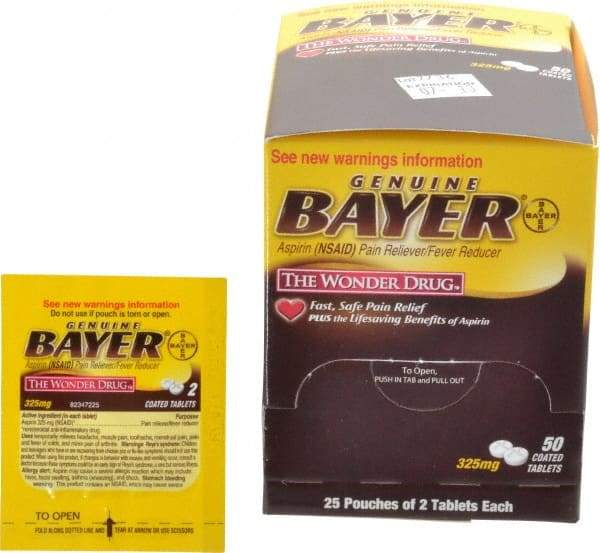 Medique - Bayer Aspirin Tablets - Headache & Pain Relief - Industrial Tool & Supply
