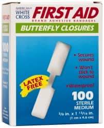 Medique - Butterfly Self-Adhesive Bandage - Plastic Bandage - Industrial Tool & Supply